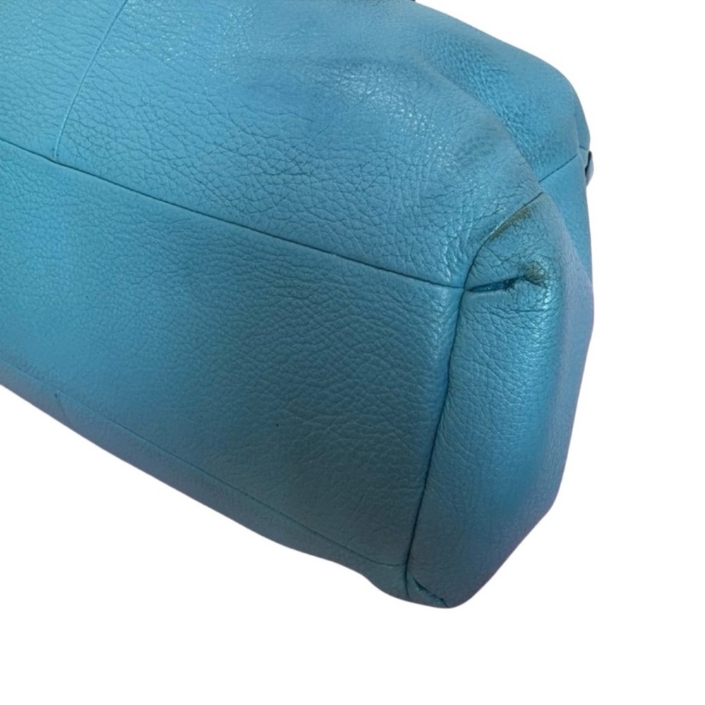 COACH shoulder bag in super soft teal pebble leather w/silver hardware - Picture 11 of 16